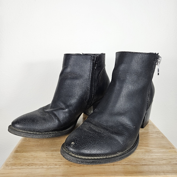 Beast Fashion Black Zipper Booties Size 8 - Picture 5 of 7